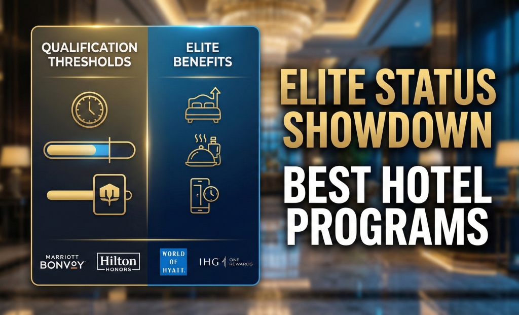 Comparison of elite status qualification thresholds and benefits across best hotel loyalty programs